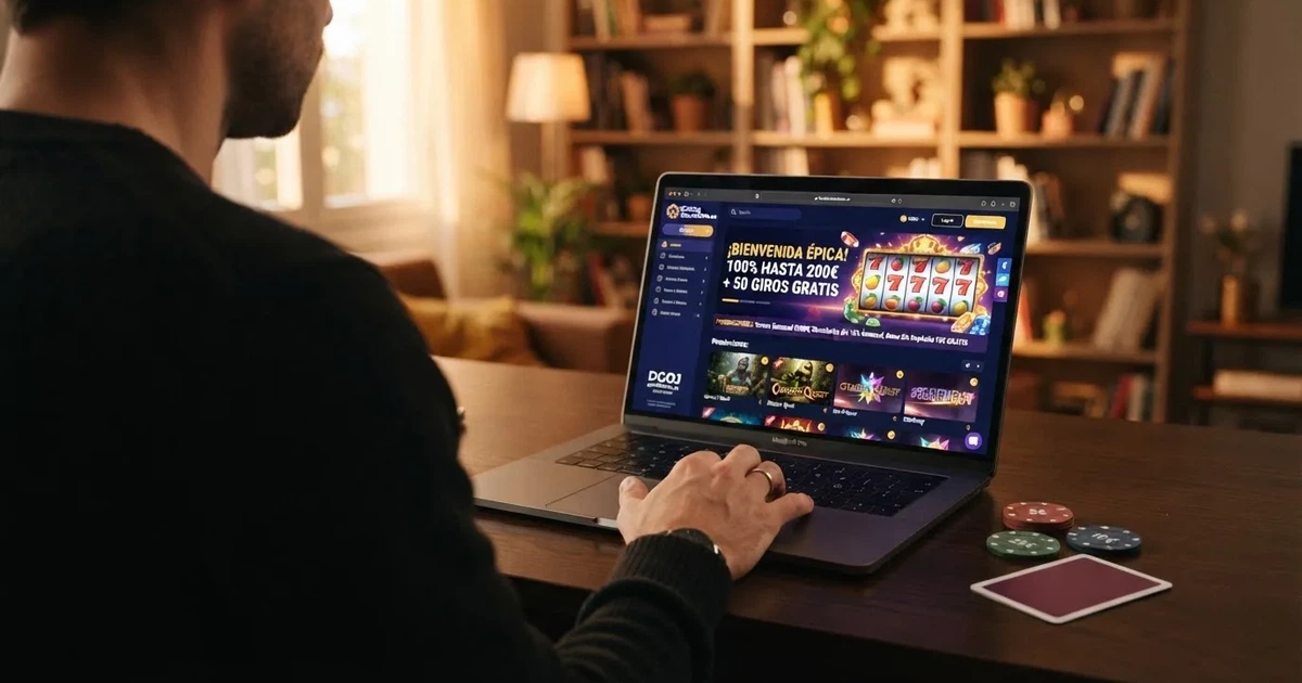 Comparativa visual de bonos, giros gratis y ofertas de casino online sobre un fondo que evoca el entorno regulado español