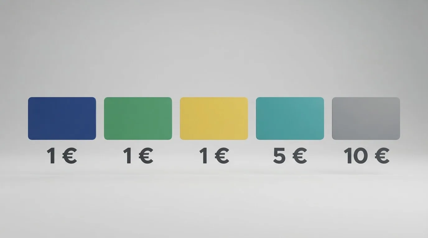 Comparativa visual de métodos de pago — Bizum, tarjeta bancaria, PayPal, Paysafecard y transferencia — con sus importes mínimos habituales